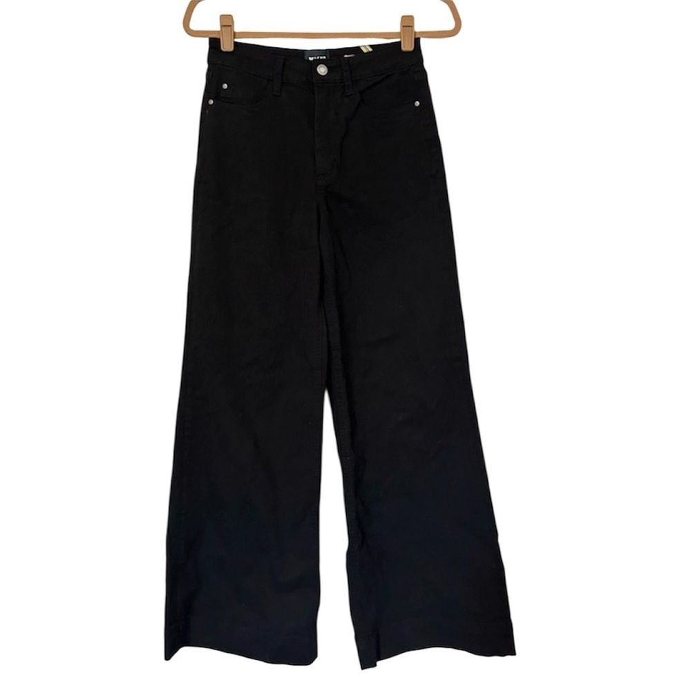 Anthropologie Maeve Flare Wide Leg Jeans Womens Size 26 black
